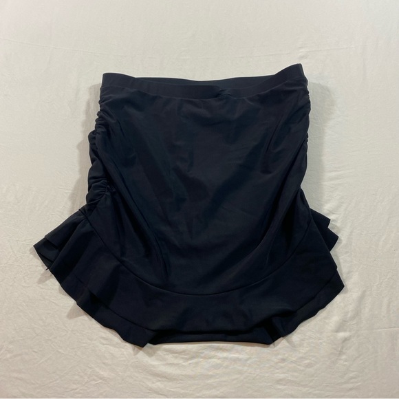 Swim Skirt Women’s Large High Waist Black Shirred sides Panty lined swimsuit - Picture 8 of 8